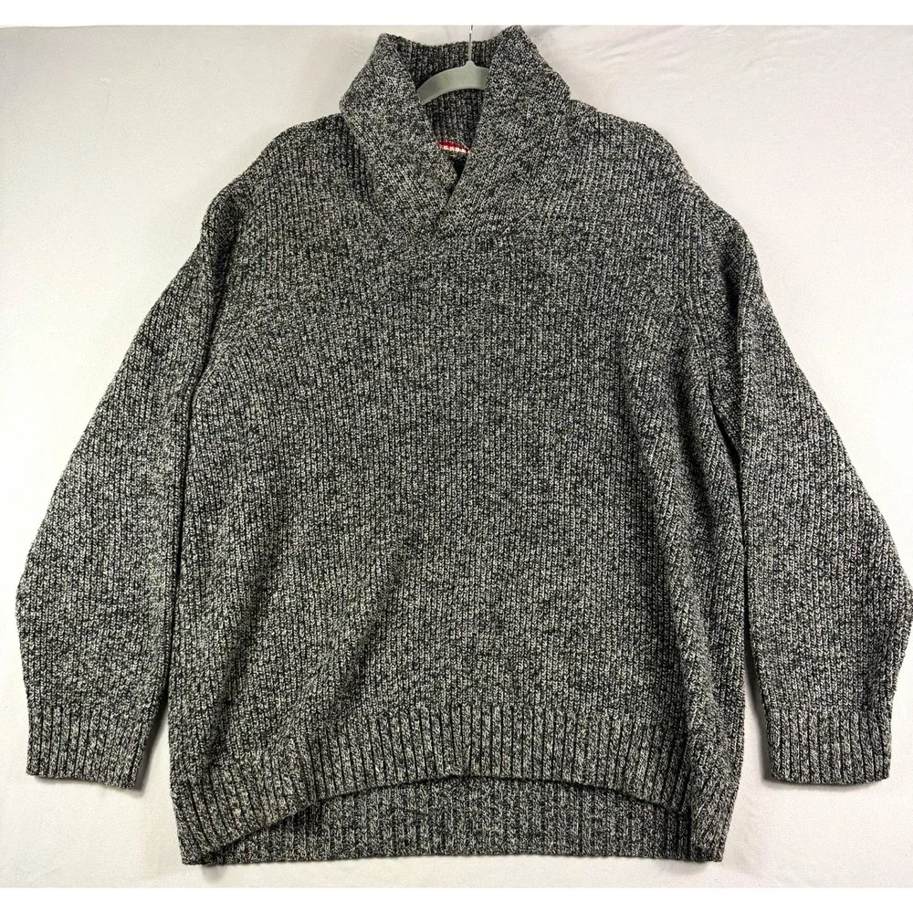American Eagle Outfitters Gray Mock Neck Chunky-Knit Pullover Sweater Men's XXL